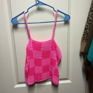 Pink knit top